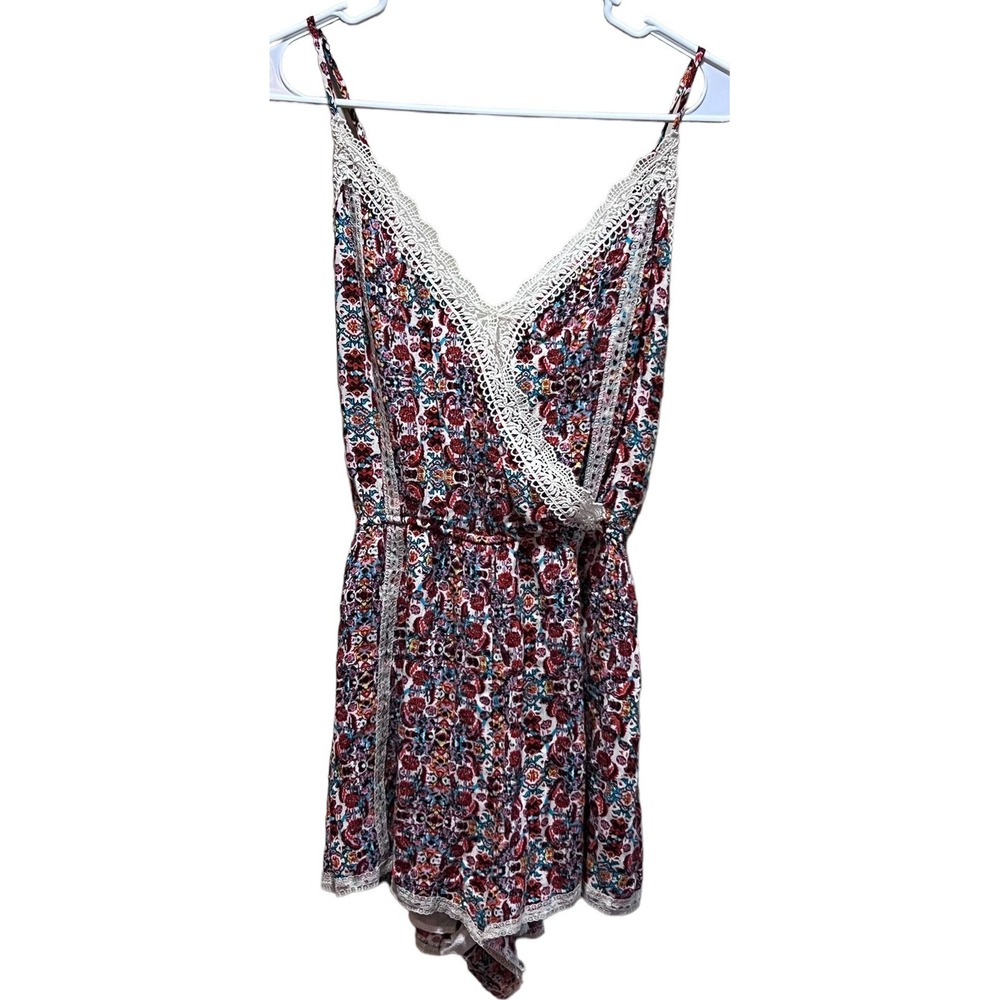 ASTR Womens Multi Color Romper One Piece Size M Sleeveless‎